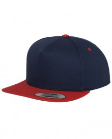 Klasyczna czapka z płaskim kontrastowym daszkiem FLEXFIT® Snapback 5 paneli