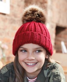 INFANT/JUNIOR FUR POM POM CHUNKY BEANIE B412A/B412B 10.BF.3.M45