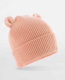 Organiczne beanie Beechfield® Baby Bear z uszkami dla dziecka