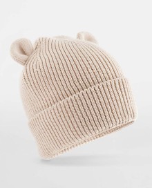Organiczne beanie Beechfield® Baby Bear z uszkami dla dziecka