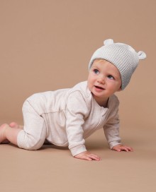 Organiczne beanie Beechfield® Baby Bear z uszkami dla dziecka