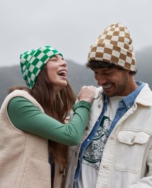 Beanie z drukowaną szachownicą Beechfield® Checkeboard (recykling)