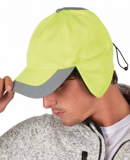 Odblaskowa czapka z nausznikami ocieplona polarem K-UP® unisex