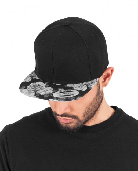 Czapka z płaskim graficznym daszkiem FLEXFIT® Snapback Roses