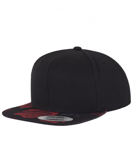 Czapka z płaskim graficznym daszkiem FLEXFIT® Snapback Roses