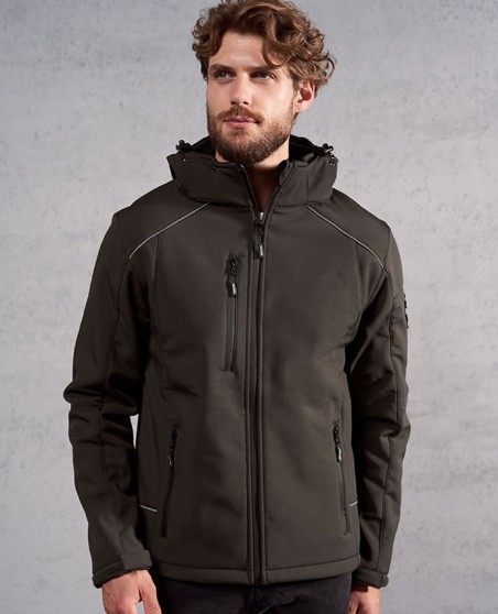 Techniczny zimowy softshell Promodoro® z kapturem dla pana