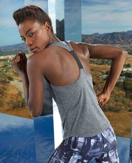 Sportowy halter top z 1 szelką TRIDRI® dla pani