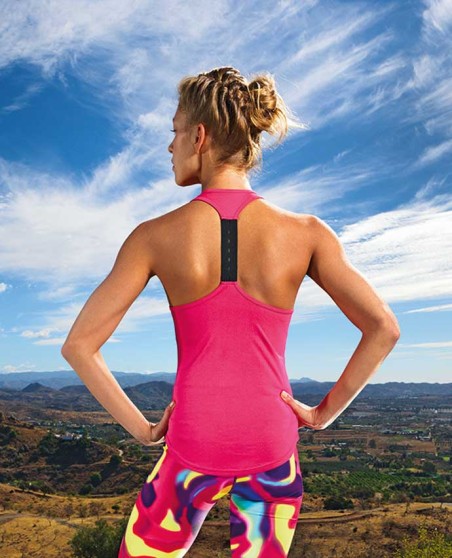 Sportowy halter top z 1 szelką TRIDRI® dla pani