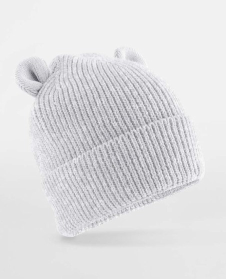 Organiczne beanie Beechfield® Baby Bear z uszkami dla dziecka