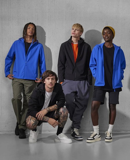 Techniczny 3-warstwowy softshell z recyklingu B&C® Reset z kapturem unisex