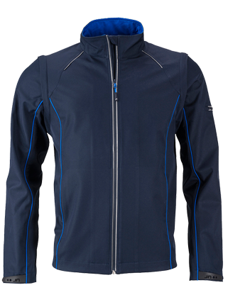 Trójwarstwowy softshell 2 w 1 z odpinanymi rękawami JN® dla pana