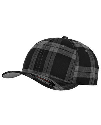 Czapka w ciemną kratę FLEXFIT® Tartan