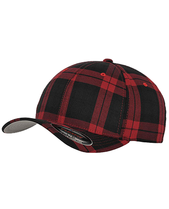 Czapka w ciemną kratę FLEXFIT® Tartan