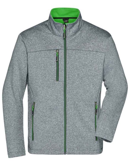 Melanżowy softshell James-Nicholson® z kontrastowym ociepleniem dla pana