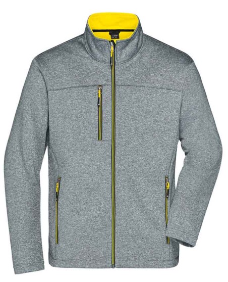 Melanżowy softshell James-Nicholson® z kontrastowym ociepleniem dla pana