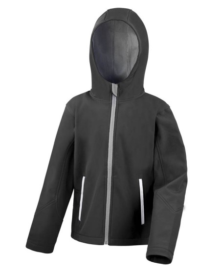 Techniczny 3-warstwowy softshell Result® z kapturem dla dziecka