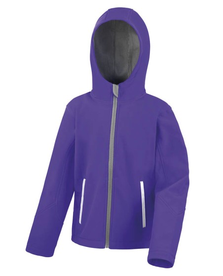 Techniczny 3-warstwowy softshell Result® z kapturem dla dziecka