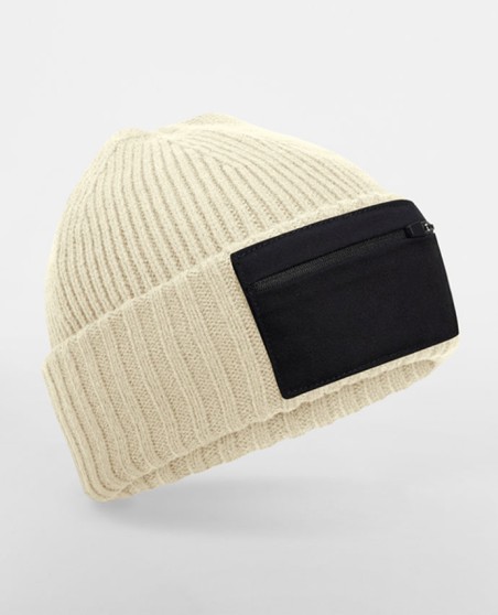 Niska czapka beanie Beechfield® z kieszonką na zamek