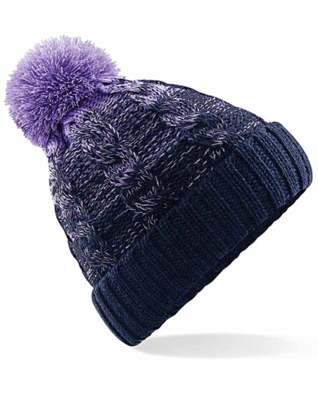 Czapka z pomponem Beechfield® Ombré ocieplona kożuchem