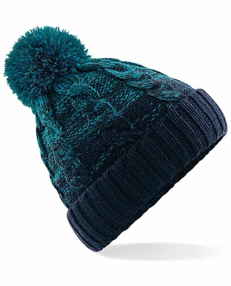 Czapka z pomponem Beechfield® Ombré ocieplona kożuchem