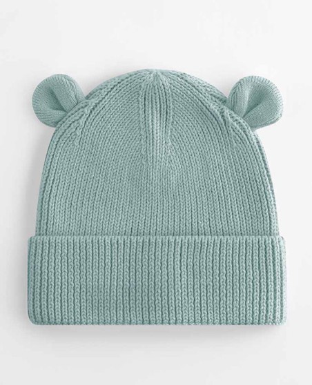 Organiczne beanie Beechfield® Baby Bear z uszkami dla dziecka